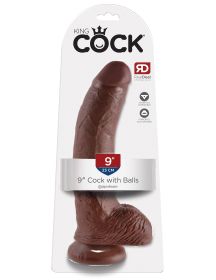 King Cock 9 Inch Cock With Balls (Option: Brown)