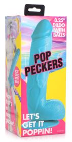 Pop Pecker 8.25 Inch Dildo With Balls (Option: Blue)