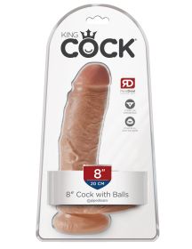 King Cock 8 Inch Cock With Balls (Option: Tan)